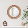 Round Rustic Pale Brown Wood Effect Wall Mirror 65cm x 65cm