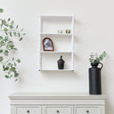 White Wooden Bobble Framed 3 Tier Shelf