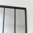 Large Matt Black Window Wall Mirror 94cm x 38cm