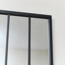 Large Matt Black Window Wall Mirror 94cm x 38cm
