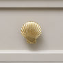 Gold Scallop Sea Shell Drawer Knob