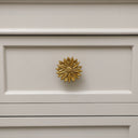 Large Gold Sunflower Drawer Knob