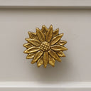 Large Gold Sunflower Drawer Knob