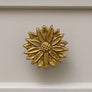Large Gold Sunflower Drawer Knob