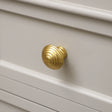 Round Shiny Gold Swirl Detailed Drawer Knob