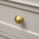Round Shiny Gold Swirl Detailed Drawer Knob