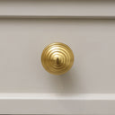 Round Shiny Gold Swirl Detailed Drawer Knob