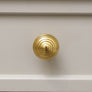 Round Shiny Gold Swirl Detailed Drawer Knob