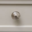 Round Shiny Silver Swirl Detailed Drawer Knob