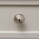 Round Shiny Silver Swirl Detailed Drawer Knob