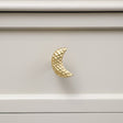 Shiny Gold Hammered Crescent Moon Drawer Knob