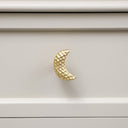 Shiny Gold Hammered Crescent Moon Drawer Knob