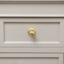 Shiny Gold Round Scalloped Drawer Knob With Scallop Detailed Base