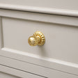 Shiny Gold Round Scalloped Drawer Knob With Scallop Detailed Base