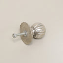 Shiny Silver Round Scalloped Drawer Knob With Scallop Detailed Base