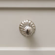 Shiny Silver Round Scalloped Drawer Knob With Scallop Detailed Base
