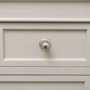 Shiny Silver Round Scalloped Drawer Knob With Scallop Detailed Base