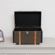 Medium Black &amp; Orange Wood Trim Storage Box / Trunk