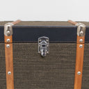 Medium Black &amp; Orange Wood Trim Storage Box / Trunk