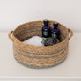 Medium Brown & Grey Rope Lidded Storage Basket - 33cm