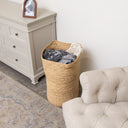Medium Brown Rustic Laundry Storage Basket - 54cm