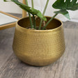 Medium Round Gold Patterned Planter
