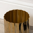 Medium Shiny Gold Metal Fluted Planter / Waste Bin - 16cm
