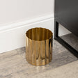 Medium Shiny Gold Metal Fluted Planter / Waste Bin - 16cm