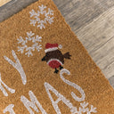Merry Christmas Robin Detail PVC Backed Coir Doormat 60cm x 40cm