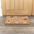 Merry Christmas Robin Detail PVC Backed Coir Doormat 60cm x 40cm