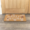 Merry Christmas Robin Detail PVC Backed Coir Doormat 60cm x 40cm