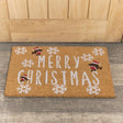 Merry Christmas Robin Detail PVC Backed Coir Doormat 60cm x 40cm