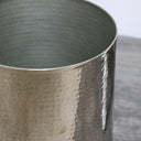 Silver Metal Hammered Waste Bin