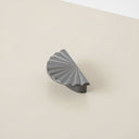 Metal Pewter Scalloped Fan Drawer Handle