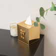 Metallic Gold Metal Bow Tissue Box