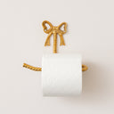 Metallic Gold Metal Bow Toilet Roll Holder
