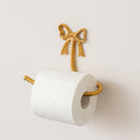 Metallic Gold Metal Bow Toilet Roll Holder