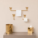 Gold Metal Bow Detailed Wall Mounted Towel Rail