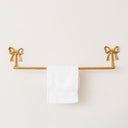 Metallic Gold Metal Bow Towel Rail