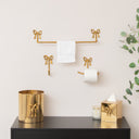 Metallic Gold Metal Bow Towel Rail