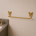 Gold Metal Bow Detailed Wall Mounted Towel Rail