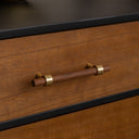 Mid-Century Modern Wood &amp; Black 2 Drawer Bedside - Industrial Range