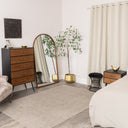 Mid-Century Modern Wood &amp; Black 2 Drawer Bedside - Industrial Range