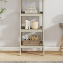 Mid-Century Style 4 Tier Painted Wooden Ladder Shelf - 178cm