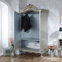 Silver Mirrored Wardrobe &amp; Large Sideboard - Tiffany Range
