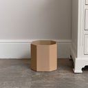 Mocha Brown Wooden Octagonal Edge Waste Paper Bin