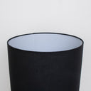 Monochrome Black &amp; White Striped Table Lamp with Black Shade