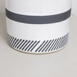 Monochrome Black &amp; White Striped Table Lamp with Black Shade