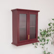Mulberry Red Reeded Glass Wall Cabinet