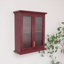 Mulberry Red Reeded Glass Wall Cabinet